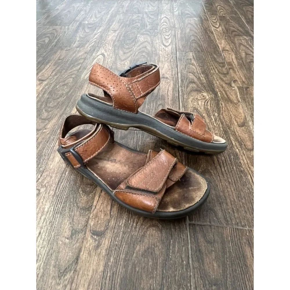 MENS Clarks Brown Leather Sport Outdoor Trail Hiking Water Sandals Size 7‎
